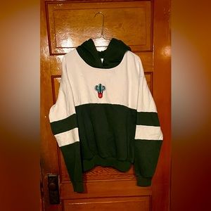 Green and White Cactus Hoodie